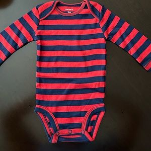 Carters. 3 month Red and Navy bodysuit